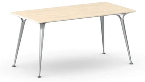 Kancelársky stôl PRIMO ALFA, sivostrieborná podnož, 1600 x 800 mm, breza