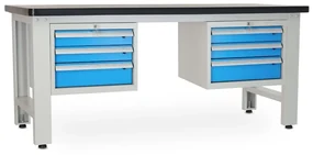 Dielenský stôl Solid MDF-33, 210 cm, 2 závesné boxy, čierna