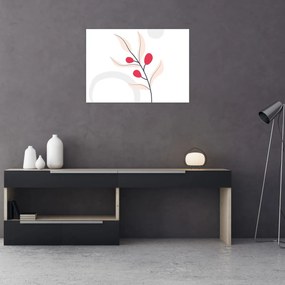 Sklenený obraz - Ružová florálna abstrakcia N⁰3 (70x50 cm)