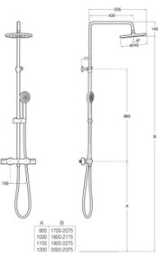 Roca A5A2F18C00 - Sprchová súprava s termostatickou batériou VICTORIA lesklý chróm