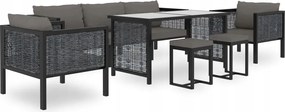 vidaXL 8-dielna záhradná sedacia súprava s podložkami polyratan antracitová