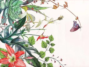 Behúň na stôl 40x150 cm, zelené listy a motýliky