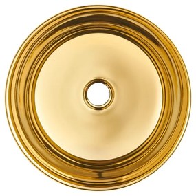 Invena Tinos, keramické umývadlo na dosku 39,5x39,5x13,5 cm, zlatá lesklá-čierna lesklá, INV-CE-43-027-C