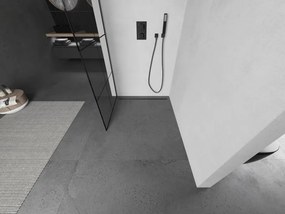 Mexen Kioto L, sprchová zástena Walk-In 70 x 200 cm, 8mm číre sklo čierny vzor, grafitový profil, 800-070-103-66-77