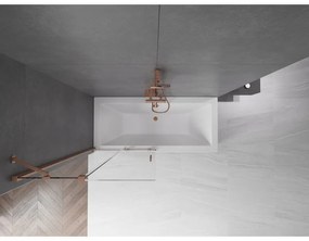 Mexen Velar, 2-krídlová posuvná vaňová zástena 95 x 150 cm, 8mm číre sklo, medená matná, 896-095-000-01-65