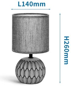 Aigostar - Stolná lampa 1xE14/40W/230V šedá