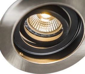 Inteligentné moderné zapustené bodové svietidlo oceľové s čiernou farbou vrátane WiFi GU10 - Rondoo