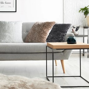 CHLPATÁ DEKORAČNÁ OBLIEČKA NA VANKÚŠ PILAR 45X45 CM KORALOVÁ