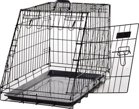 PawHut Veľká Prepravná Klietka pre Psov rozmer 77L x 47W x 55H cm, kovová čierna | Aosom