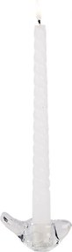 Transparentný sklenený svietnik na úzku sviečku v tvare páčka - 8*4*5 cm