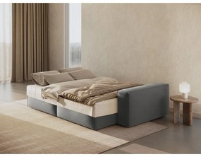 Svetlosivá zamatová rozkladacia/s úložným priestorom pohovka 247 cm Jodie – Micadoni