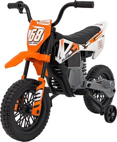 Ramiz PANTONE 361C Detská motorka na batérie oranžová + audio panel + pomalý štart + EVA kolesá