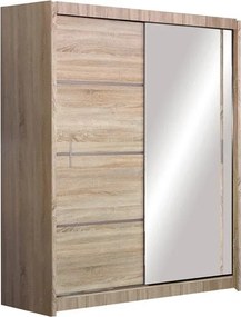 Skriňa s posuvnými dverami so zrkadlom Vista 150 cm - dub sonoma