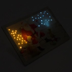 Garthen 74515 Nástenná maľba Santa Claus so psíkom, 40 LED, 30 x 40 cm