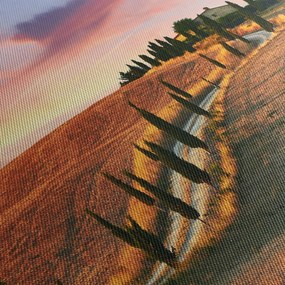 Obraz - Dom na kopci, Toskánsko, Taliansko (90x60 cm)