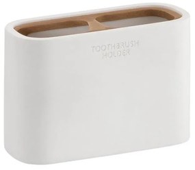 Gedy - Stojanček na zubné kefky NINFEA biela/bambus