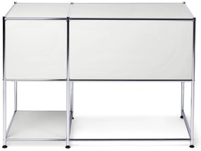 Kovový písací stôl »CN3« s výklopnými dvierkami, biely