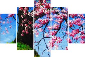 Obraz maľované rozkvitnuté čerešne (150x105 cm)
