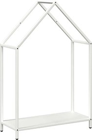 vidaXL Stojan na palivové drevo biely oceľ valcovaná za studena