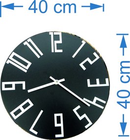 SENTOP | Moderné čierne nástenné hodiny z dreva – biele čísla | SENTOP HDFK008- balk white HEU+ analógové