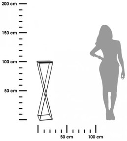 Stojan na kvety LOFT 100x24 cm čierna