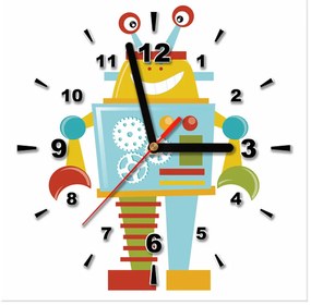 Gario Obraz s hodinami Usmiaty robot Rozmery: 40 x 40 cm