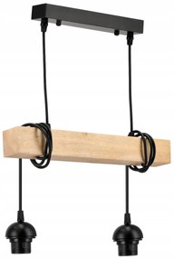 BERGE Závesné stropné LED svietidlo, drevený trám, 2xE27 kužeľový luster