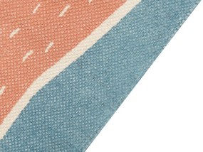 Detský bavlnený koberec 80 x 150 cm modrá/oranžová ISAK Beliani