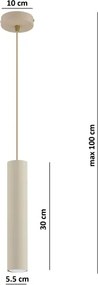 Brilagi - Luster na lanku TUBE 1xGU10/15W/230V béžová/zlatá