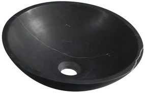 Sapho, BLOK kamenné umývadlo priemer 40cm, čierny Marquin, matný, 2401-35