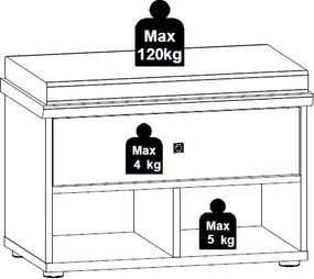 Predsieňová lavica/botník Bonanza, vintage optika