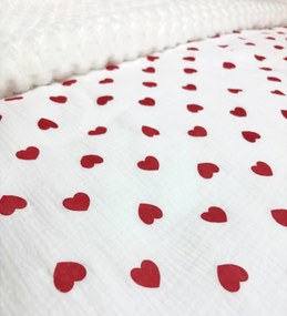 Mušelínové obliečky Srdiečka 140x200 – 100 % bavlna, romantické, priedušné, ideálne pre citlivú pokožku