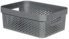 Sivý úložný košík Curver Infinity Dots, 11 l