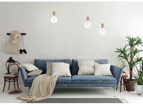 Luster na lanku MIROS 3xE27/60W/230V pavúk biela/zlatá