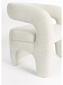 Biele kreslo z textílie buklé Nova – White Label