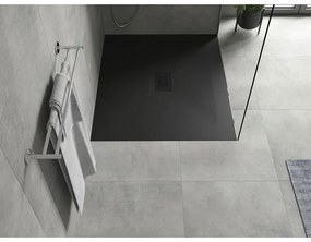 Mexen Hugo, obdĺžniková sprchová vanička SMC 120 x 100 cm, čierna, čierna krytka, 42701012-B