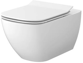 Cersanit Virgo, závesná wc misa CleanOn 56x36x37 cm s pomaly padajúcim sedátkom, biela, S701-427