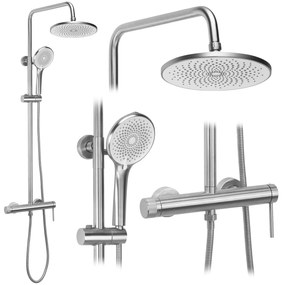 Rea Foss, sprchový set s ručnou a hlavovou sprchou, brúsená oceľ, REA-P5646
