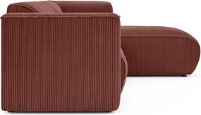 Menčestrová rohová pohovka v terakotovej farbe (pravý roh/s leňoškou) Merid – Ropez