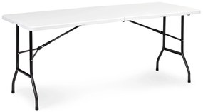 ModernHome Záhradný stôl 180cm + 2 lavice, biela banketová súprava