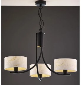 Jupiter 2103 - Luster na reťazi ARTHUR 3xE27/15W/230V biela/čierna/mramorový dekor