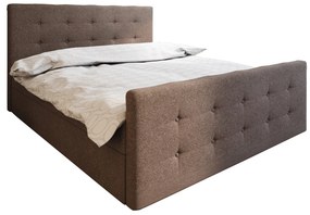 Manželská posteľ Boxspring 160 cm Milagros 1 (tmavohnedá) (s matracom a úložným priestorom). Akcia -20%. Vlastná spoľahlivá doprava až k Vám domov. 1046742