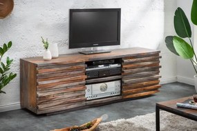 Masívny TV stolík RELIEF 150 cm Sheesham  wood grey smoke