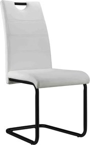 Jedálenská stolička Queens, biela ekokoža