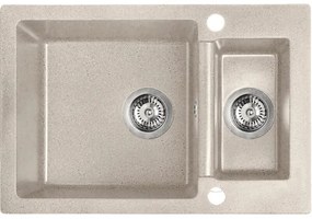 Laveo Celia, 1,5-komorový granitový drez 650x440x195 mm, béžová, LAV-SBC_430T