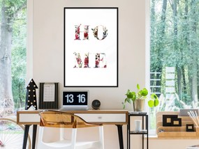 Artgeist Plagát - Home in Flowers [Poster] Veľkosť: 30x45, Verzia: Zlatý rám