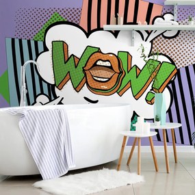 Tapeta štýlový fialový pop art - WOW!