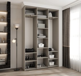 Šatníková skriňa 150 cm Carmela 50-2 (kašmír + čierna). Akcia -20%. Vlastná spoľahlivá doprava až k Vám domov. 1126743