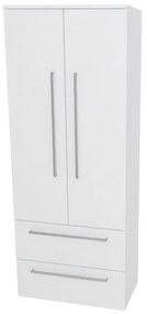 Mereo, Mereo Bino, kúpeľňová skrinka vysoká 163 cm, dvojitá, Multidecor, Biela vysoký lesk perlička, MER-CN699BIEL