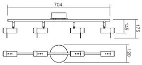 Redo 04-332 - LED bodové svietidlo SLIM 4xLED/4W/230V lesklý chróm